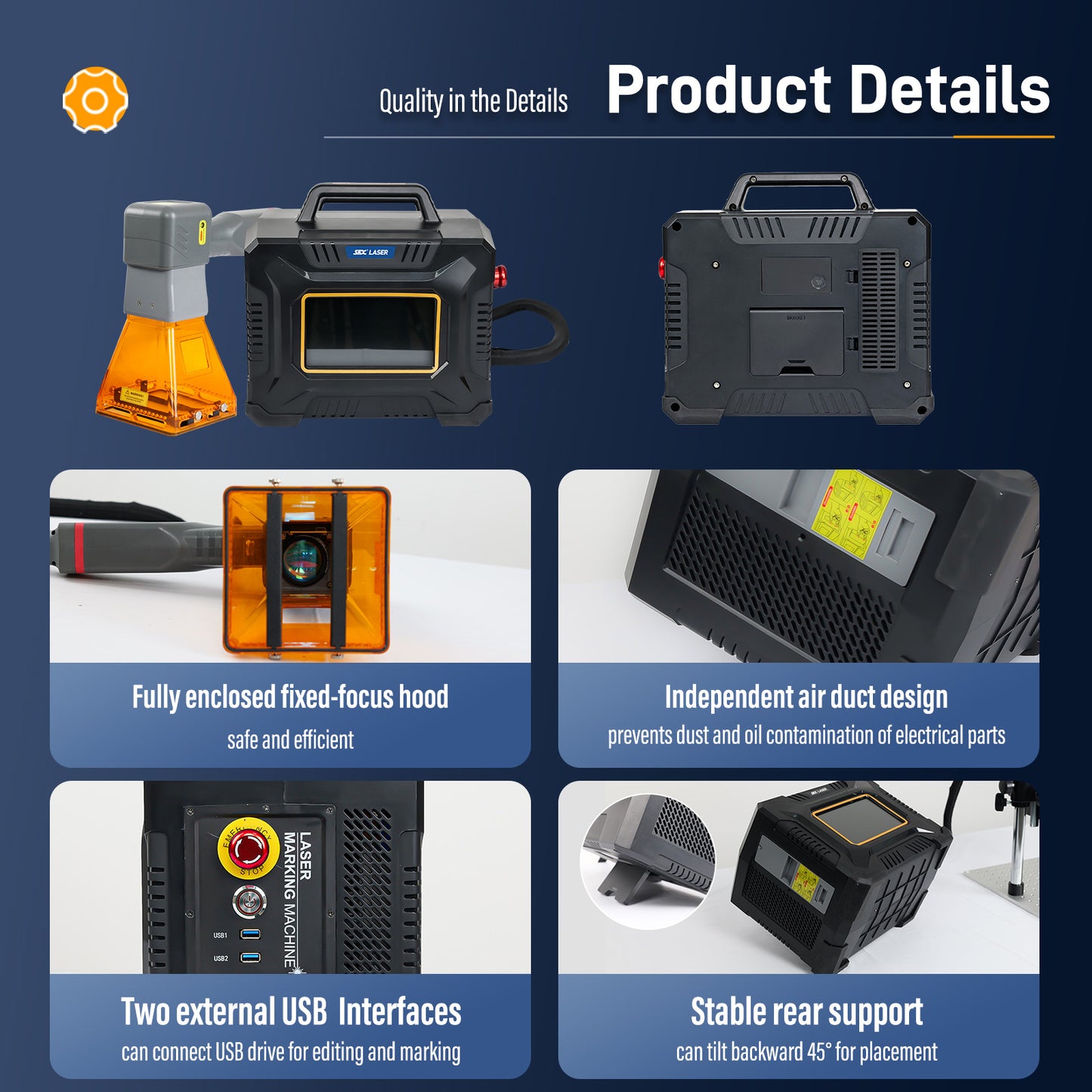 SFX 60W Portable Handheld Laser Marking Machine Metal Laser Engraver Maker Machine