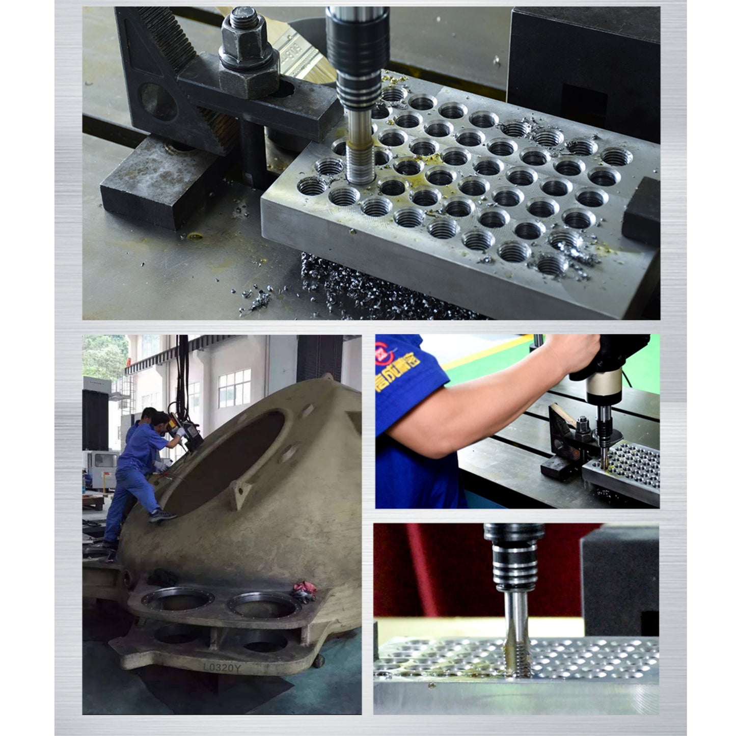 Electric Tapping Machine Universal 360° Flexible Tapping Arm Chuck Touch Screen with Collets M16R/M24HR/M30R/M36R/M48R
