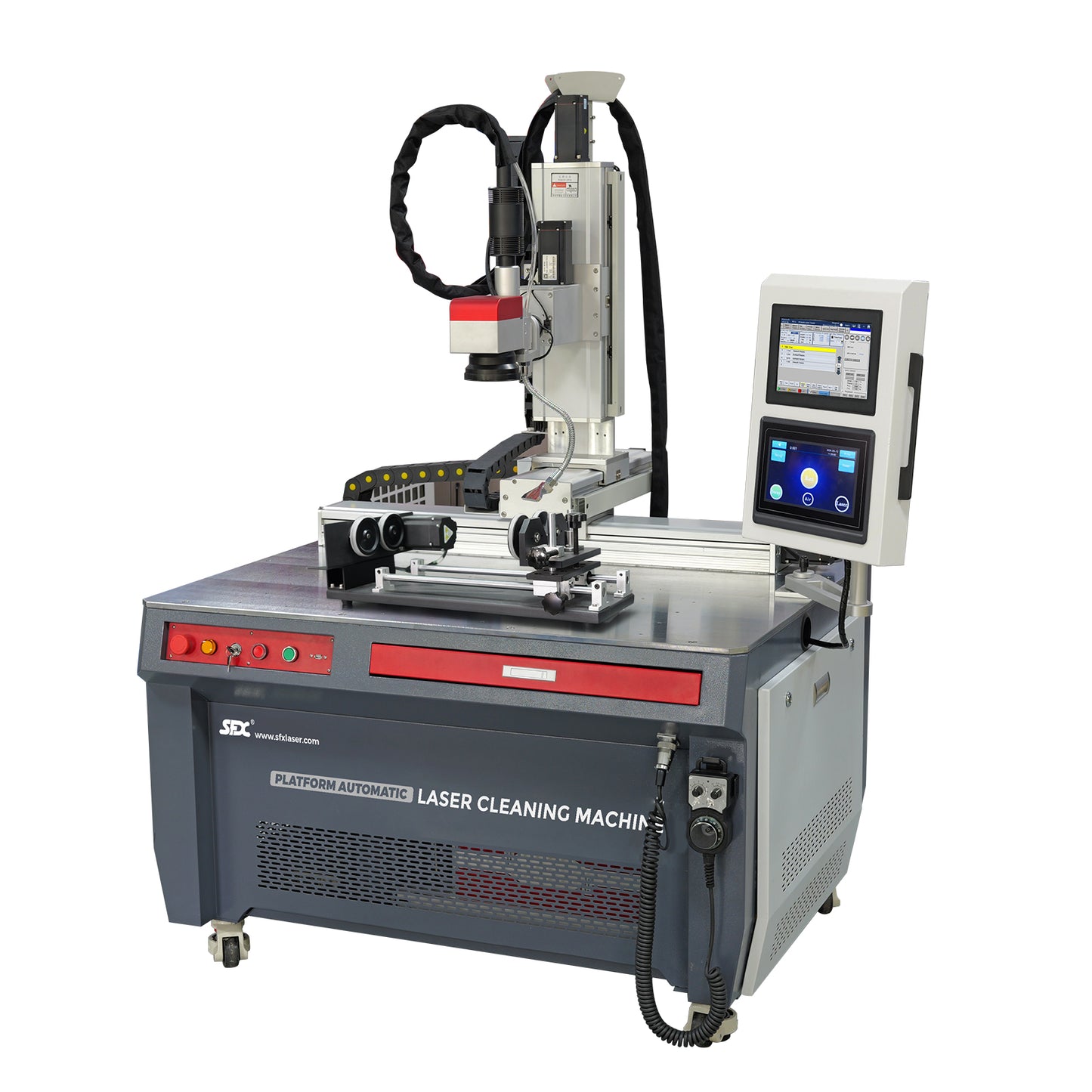 SFX Pulsed Platform Laser Automatic Cleaning Machine Laser Rust Oil Paint Plating Remover 300W 500W
