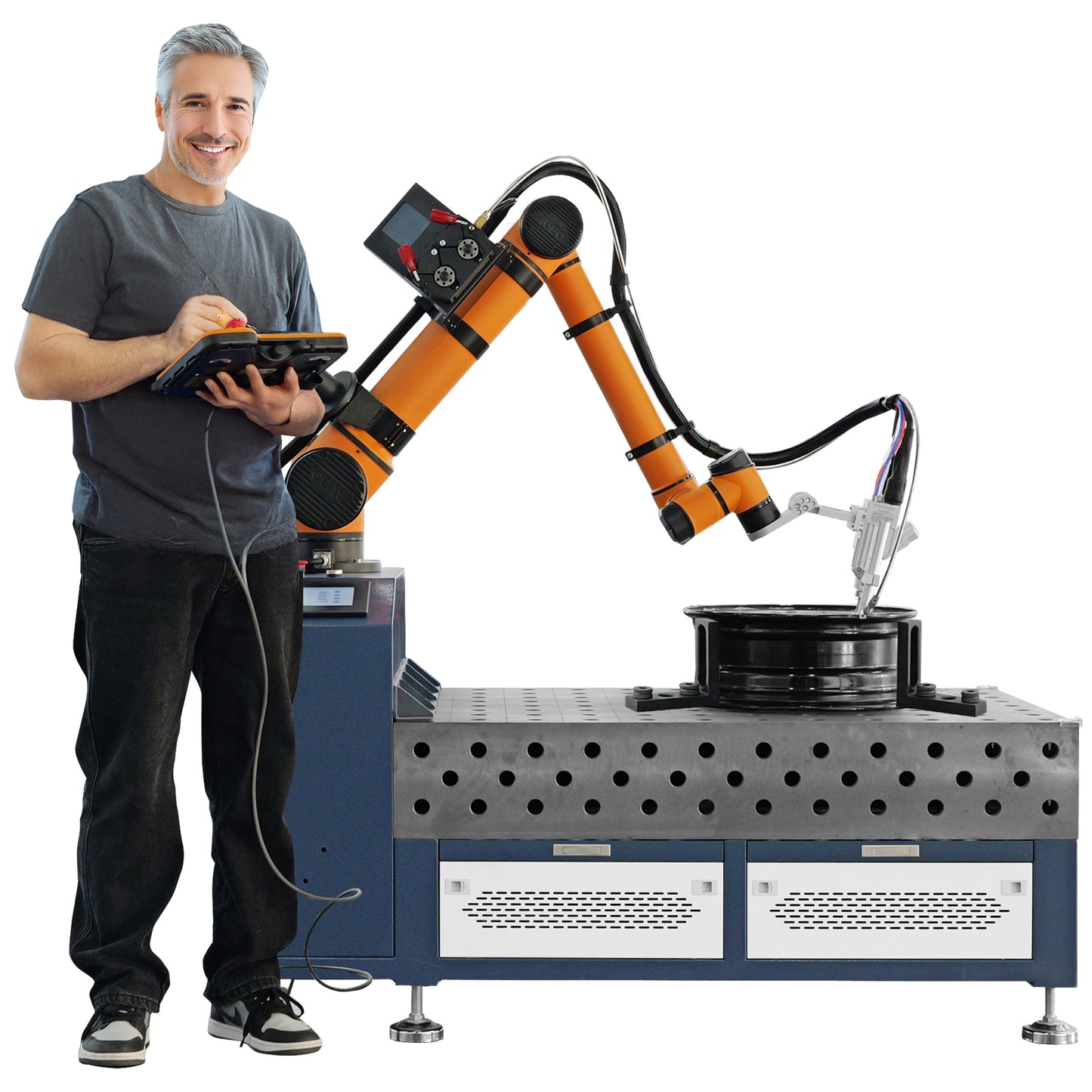 1500W/2000W/3000W Robotic Laser Welding Workstation Six-Axis Robotic Automatic Welding Machine