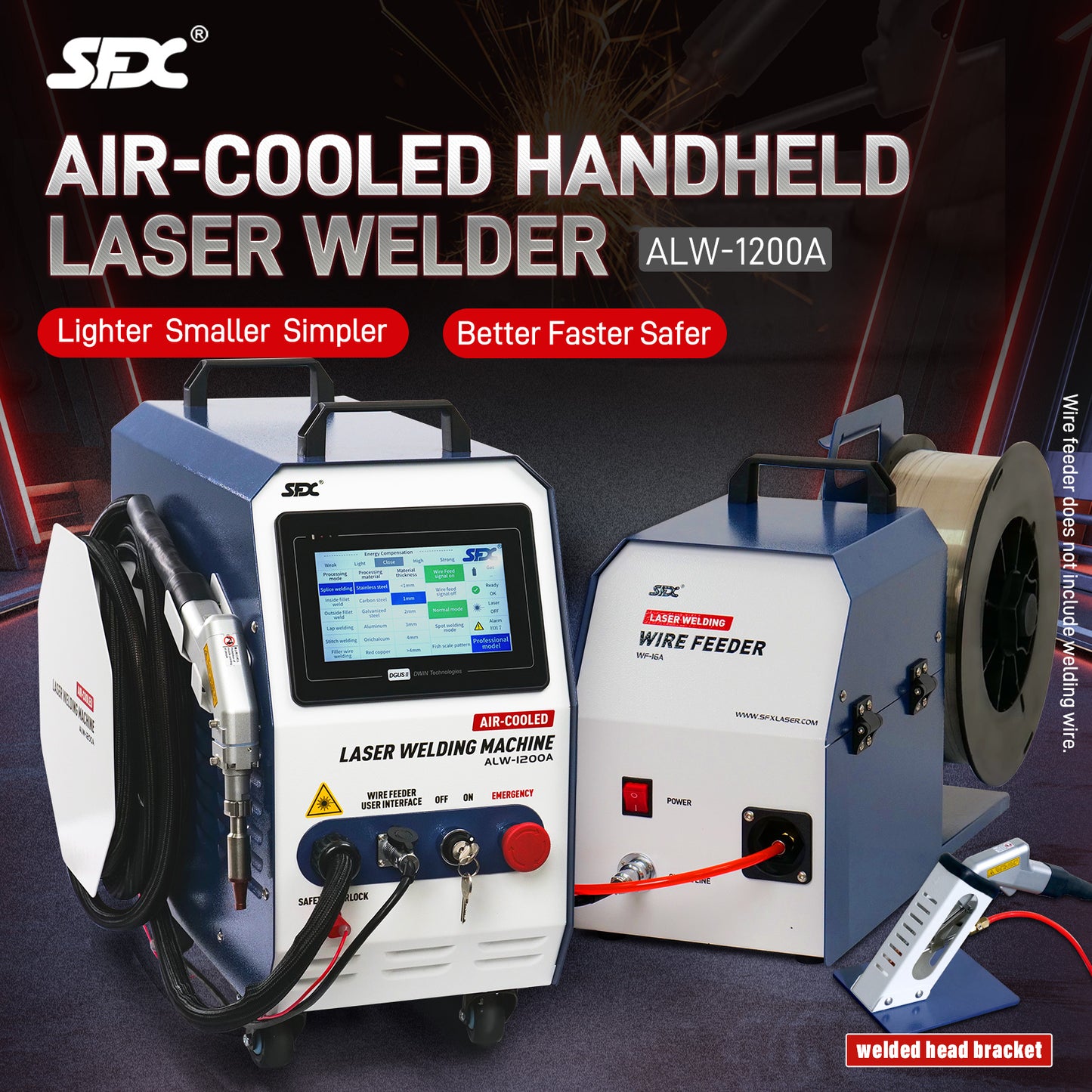 SFX 1200W Handheld Laser Welding Machine Portable 2 in 1 Laser Welder&Cleaner Wire Feeder Included