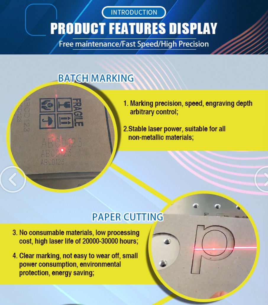 Split CO2 Laser Marking Machine Laser Engraving Machine