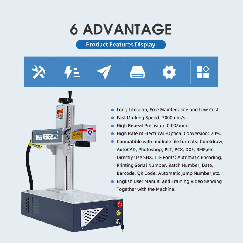 SFX Portable JPT Fiber Laser Marking Machine Fiber Laser Metal Engraver 20W 30W 50W