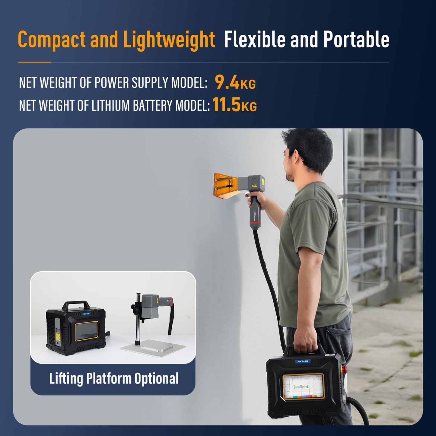 SFX 60W Portable Handheld Laser Marking Machine Metal Laser Engraver Maker Machine