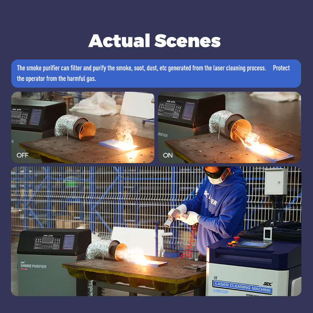 SFX-400L Smoke Purifier Fume Extractor for Laser Cleaning Machine/Laser Welder/Laser Engraver/Laser Cutting Machine