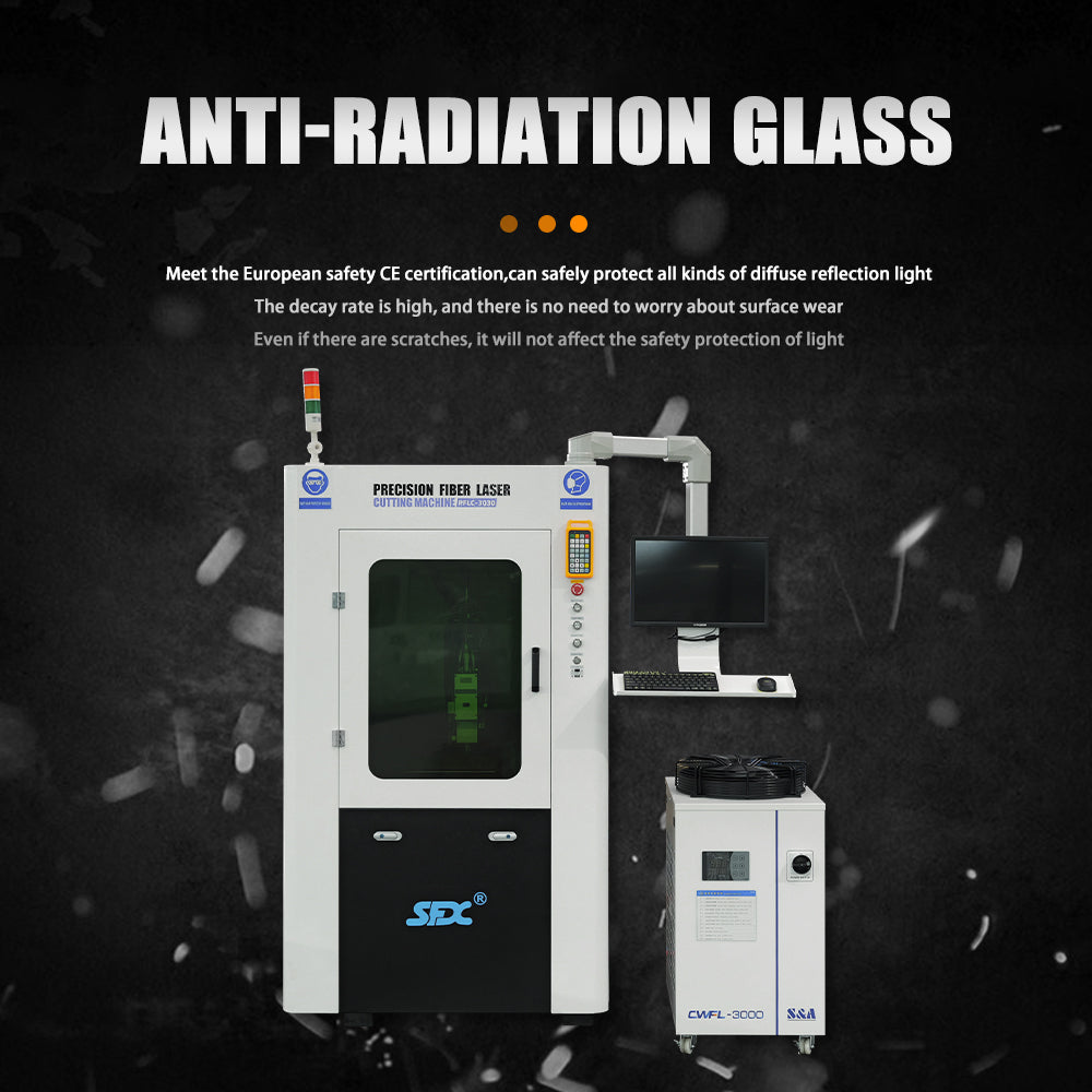 SFX 1000W/1500W Auto Focus Enclosed Fiber Laser Cutting Machine with Anti-radiation Glass Working Area 300*300mm