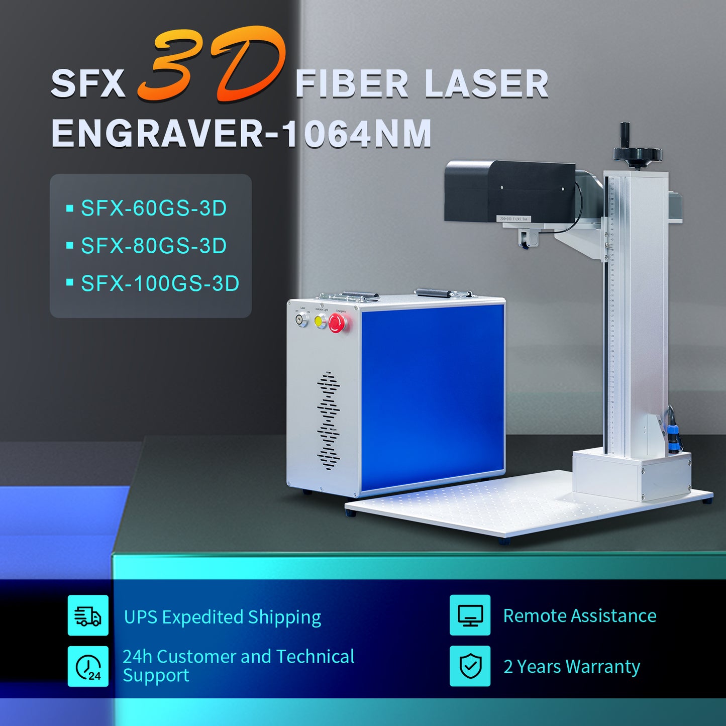 SFX 3D JPT MOPA M7 Fiber Laser Engraver 60W/80W/100W FEELTER 3D Dynamic Focus System Lenmark Software 3D Laser Marking Machine