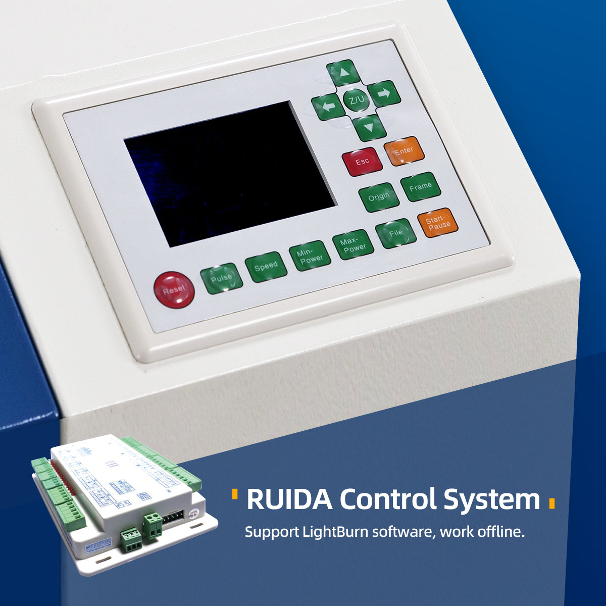 US Stock RUIDA 50W CO2 Laser Engraver Cutter 16"*16" Engraving Machine with 40*40cm Working Table