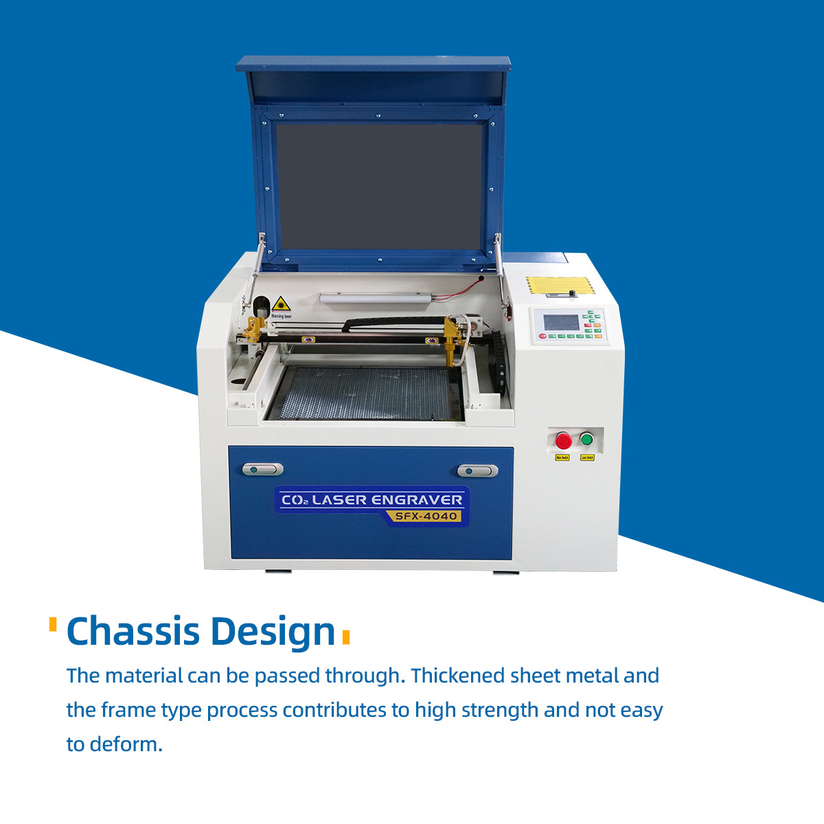 US Stock RUIDA 50W CO2 Laser Engraver Cutter 16"*16" Engraving Machine with 40*40cm Working Table