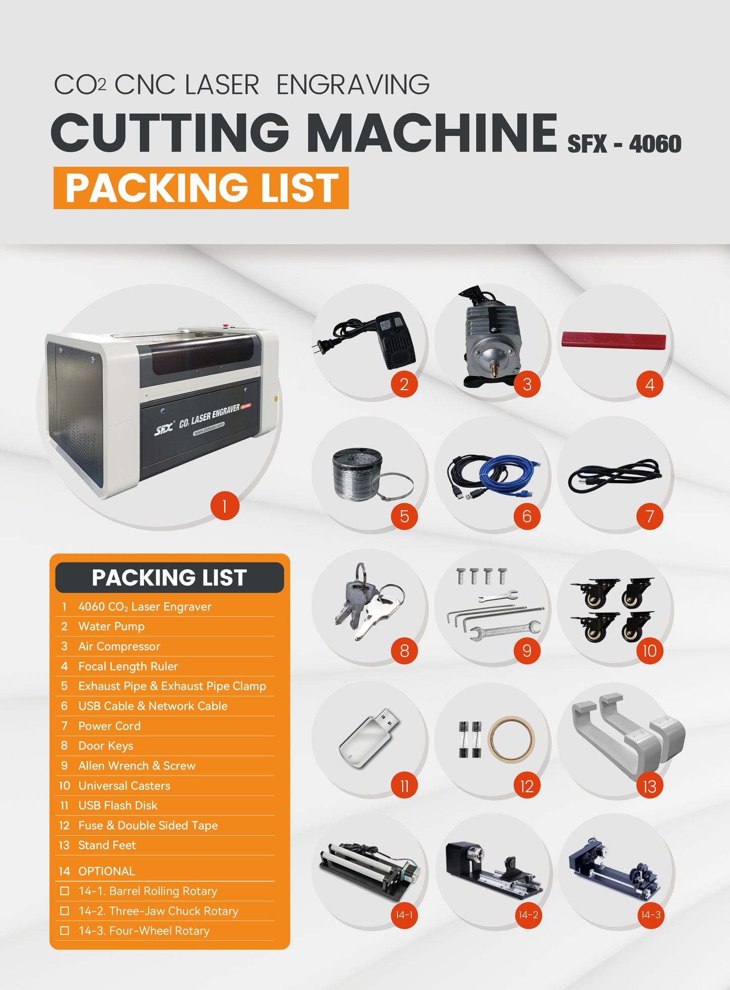 RUIDA 50W/60W/80W/100W CO2 Laser Cutter Engraver Machine with 16''*24'' Motorized Platform
