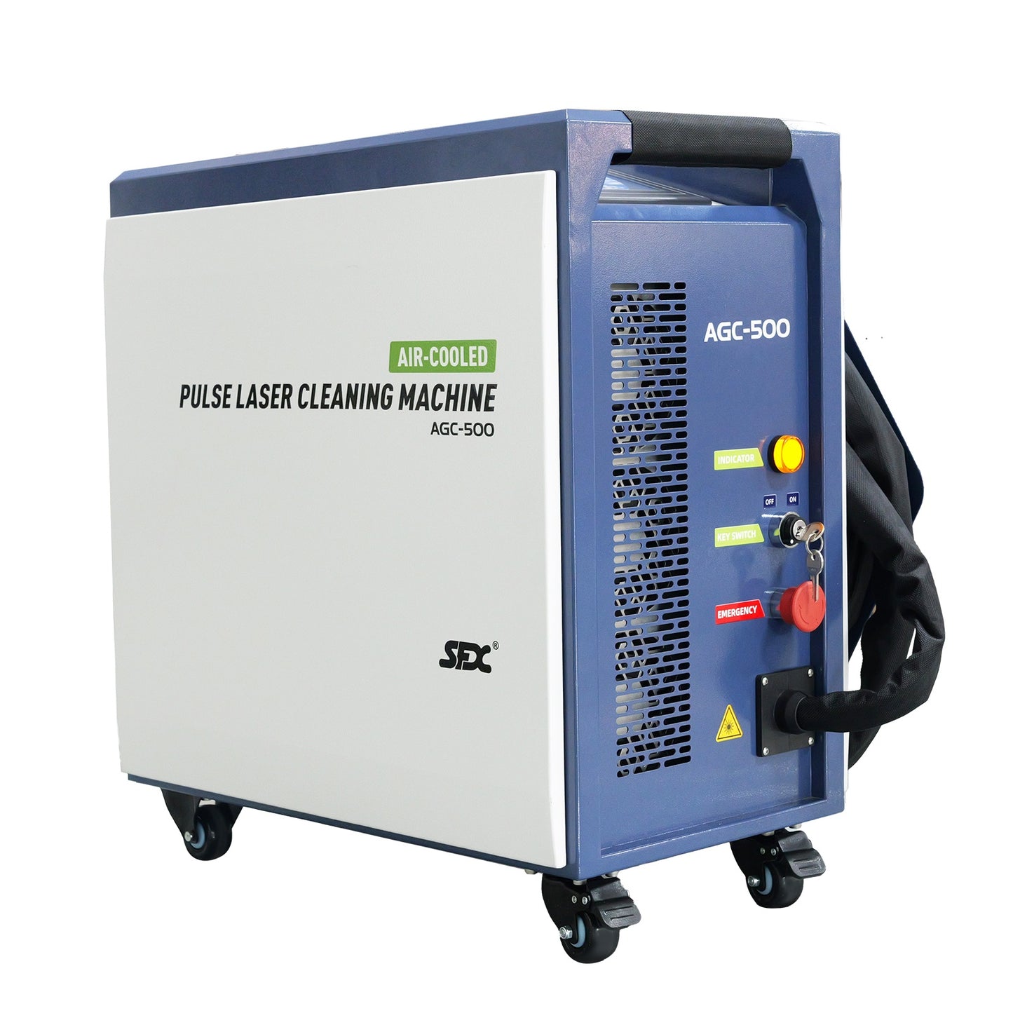 SFX 300W Portable Air-cooled Pulse Laser Cleaning Machine Metal Wood Rust Removal with Self-propelled Device 95% New