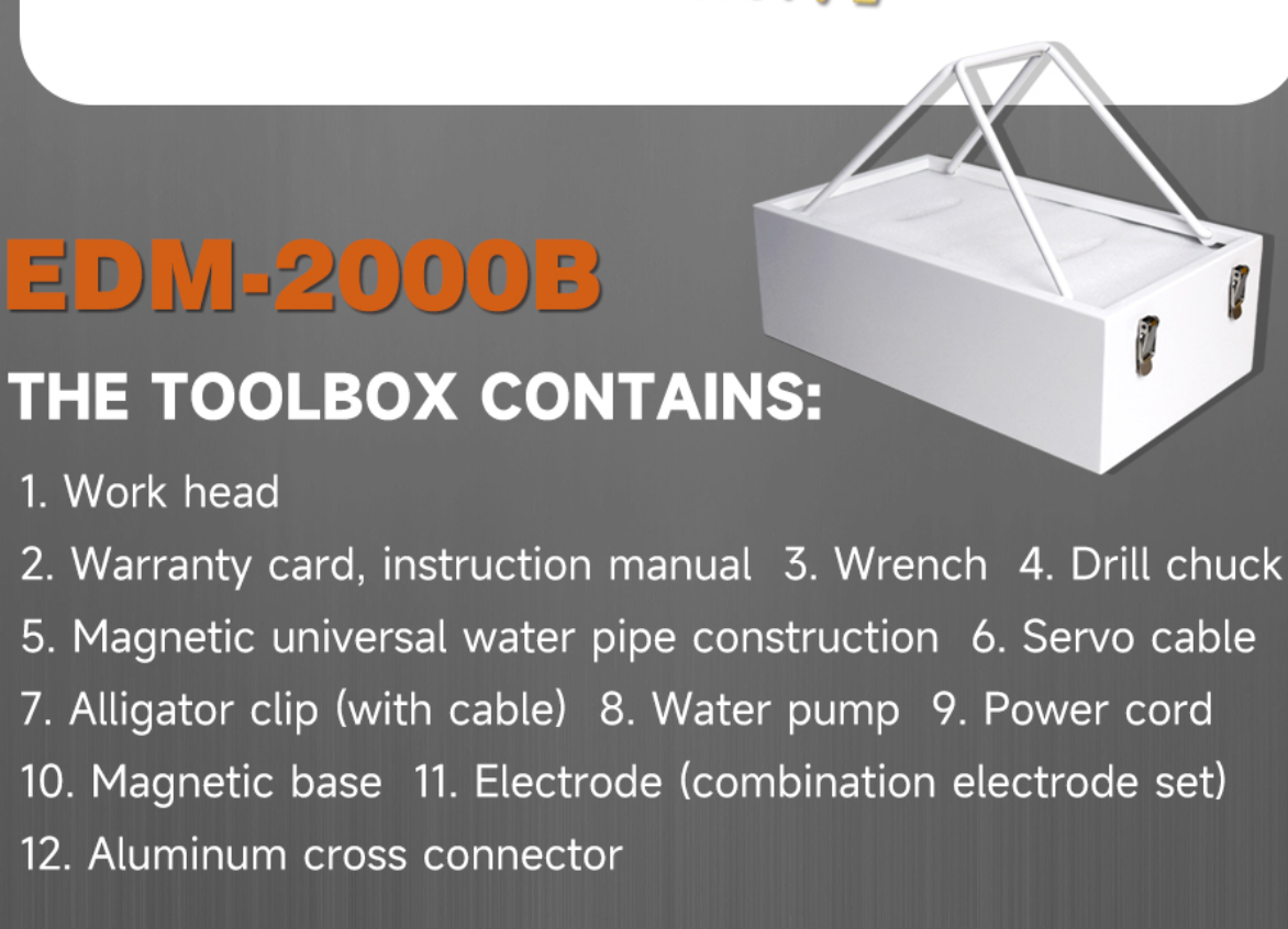 EDM-2000B Portable EDM Broken Tap Remover EDM Spark Erosion Machine Tap Burner Depth Setting Auto Return,US Stock 2000W 110V