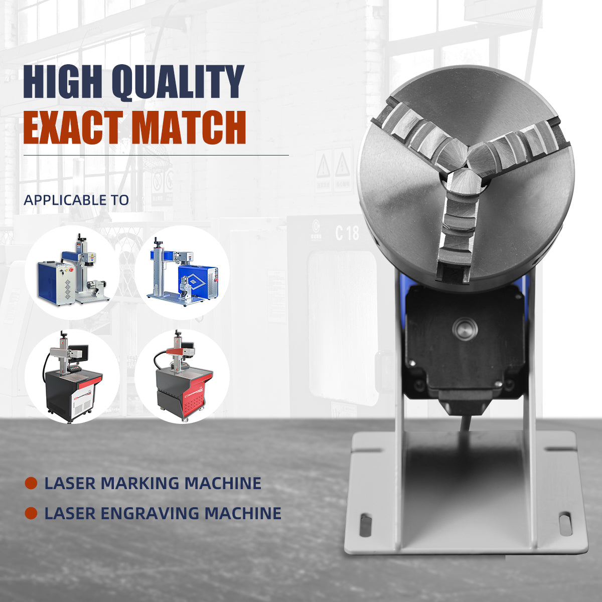 SFX Three-Jaw Rotary Chuck Rotary Axis for Fiber Laser Marking Machine D80 D100 D125
