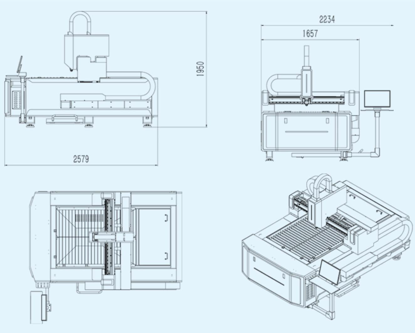 RAYCUS Fiber Laser Cutting Machine 900*1300mm Fiber Laser Cutter for Aluminum Copper Brass