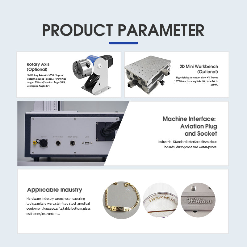 SFX Portable JPT Fiber Laser Marking Machine Fiber Laser Metal Engraver 20W 30W 50W