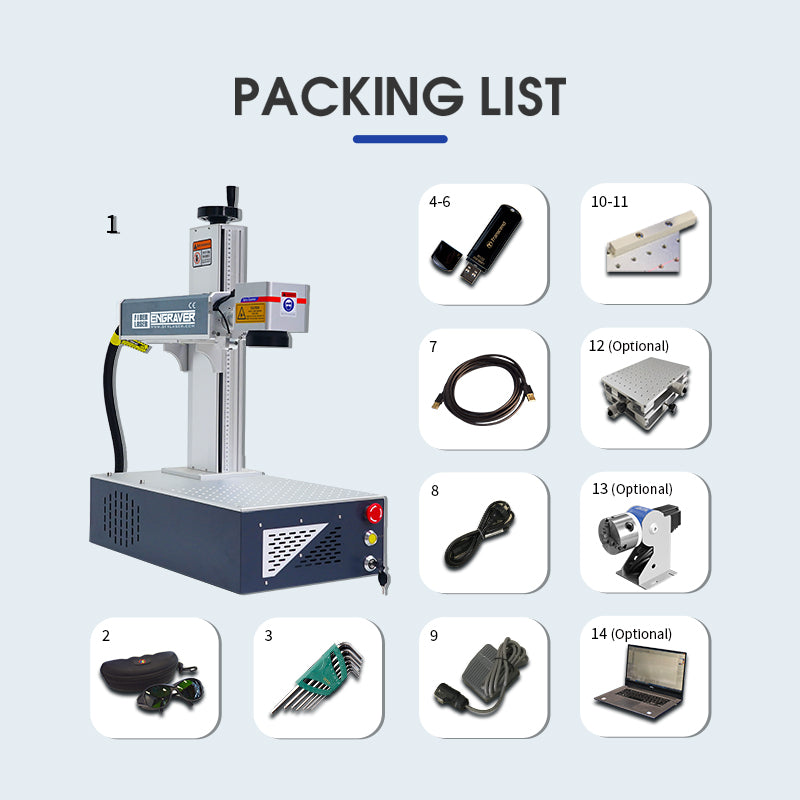SFX Portable JPT Fiber Laser Marking Machine Fiber Laser Metal Engraver 20W 30W 50W