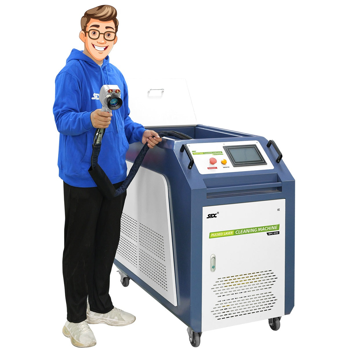 SFX 500W/1000W Handheld Pulsed Laser Cleaning Machine Water Cooling Metal Rust Oxide Painting Graffiti Oil Remover