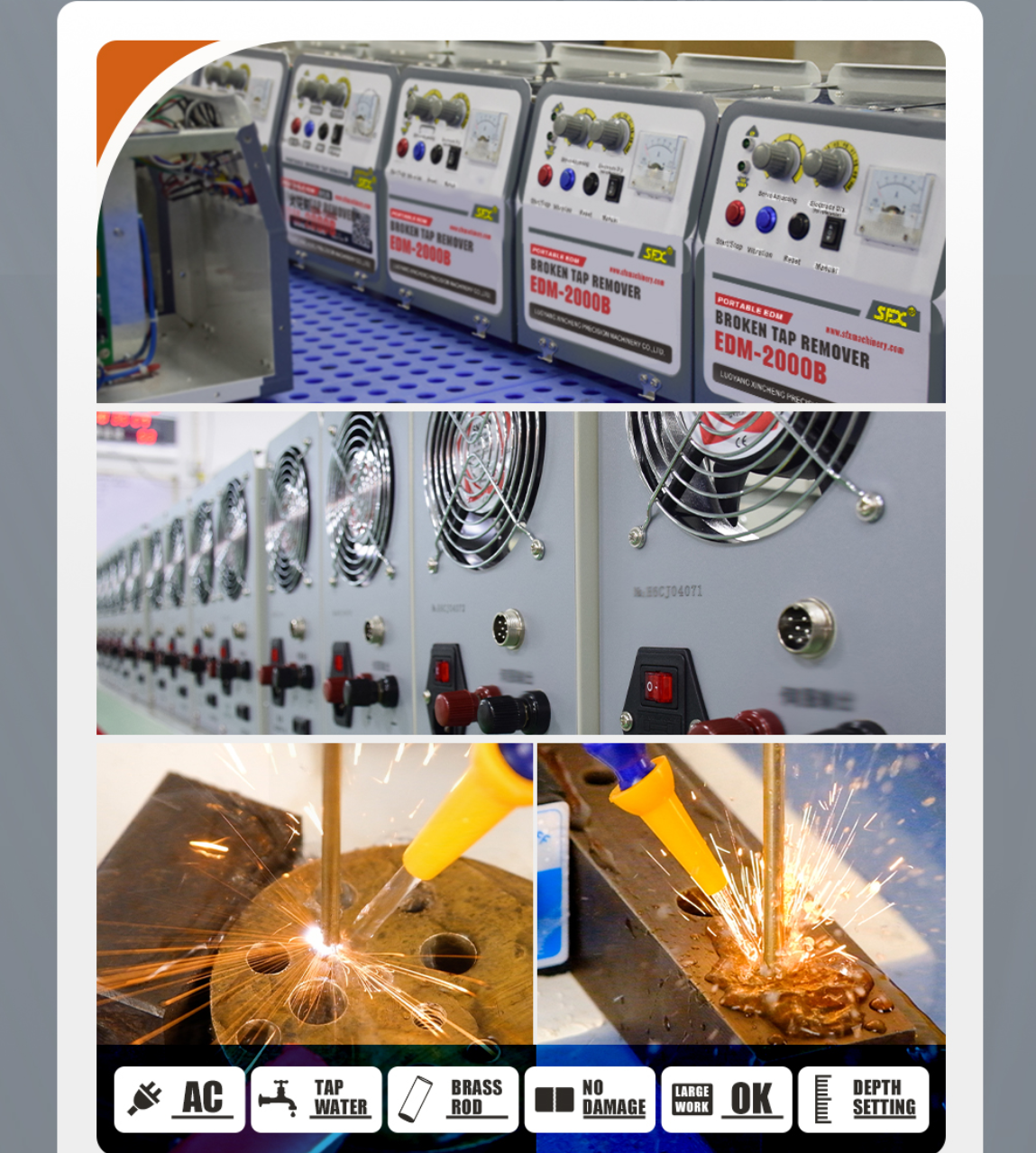 EDM-2000B Portable EDM Broken Tap Remover EDM Spark Erosion Machine Tap Burner Depth Setting Auto Return,US Stock 2000W 110V