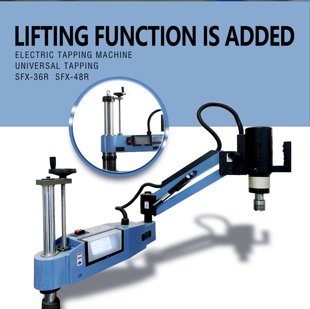 Electric Tapping Machine Universal 360° Flexible Tapping Arm Chuck Touch Screen with Collets M16R/M24HR/M30R/M36R/M48R