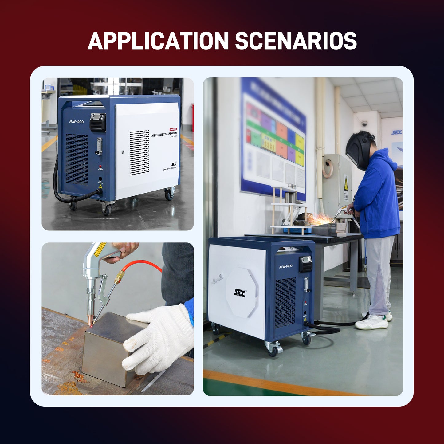 SFX 1400W Handheld Laser Welding Machine Built-in Wire Feeder Self-generated Shielding Gas
