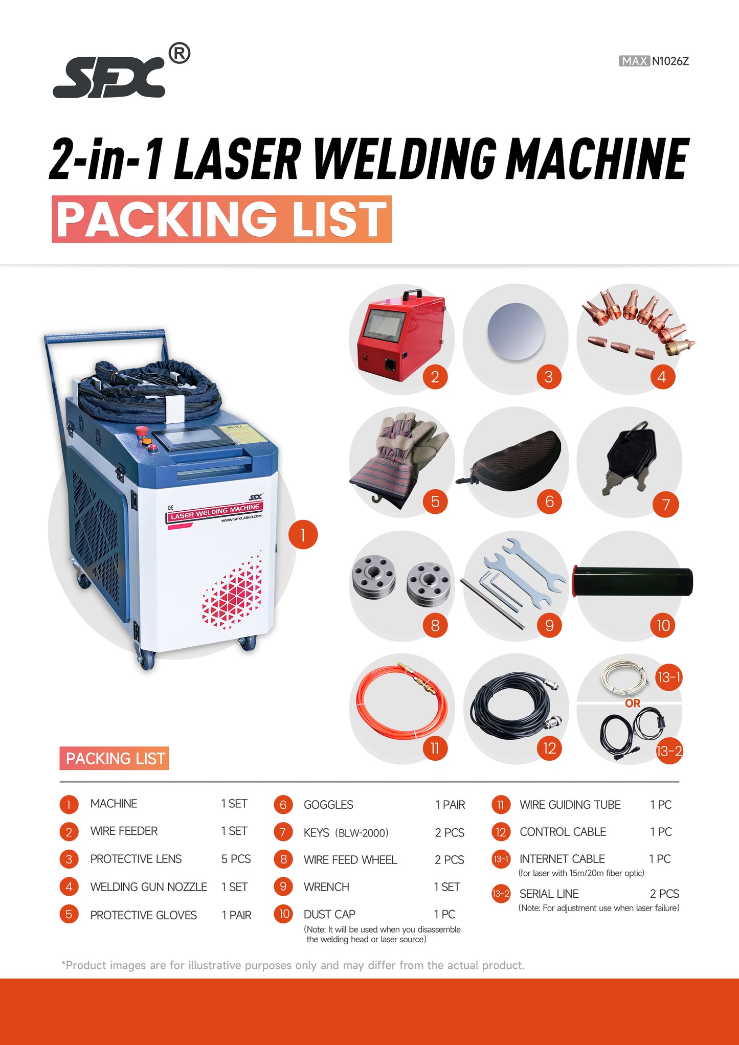 US Stock SFX 2000W Handheld Fiber Laser Welding Cleaning 2 in 1 Machine Laser Welder