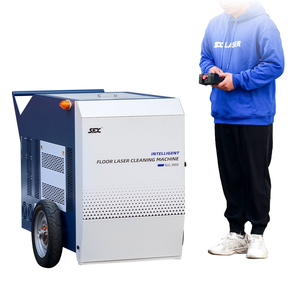 SFX 3000W Intelligent Self-propelled Floor Laser Cleaning Machine Metal Deck Concrete Stone Floor Large Steel Plate Oil Rust Paint Oxide Layer Removal