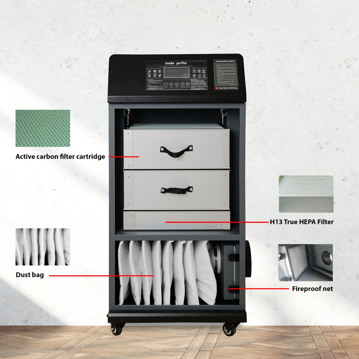 SFX-400L Smoke Purifier Fume Extractor for Laser Cleaning Machine/Laser Welder/Laser Engraver/Laser Cutting Machine