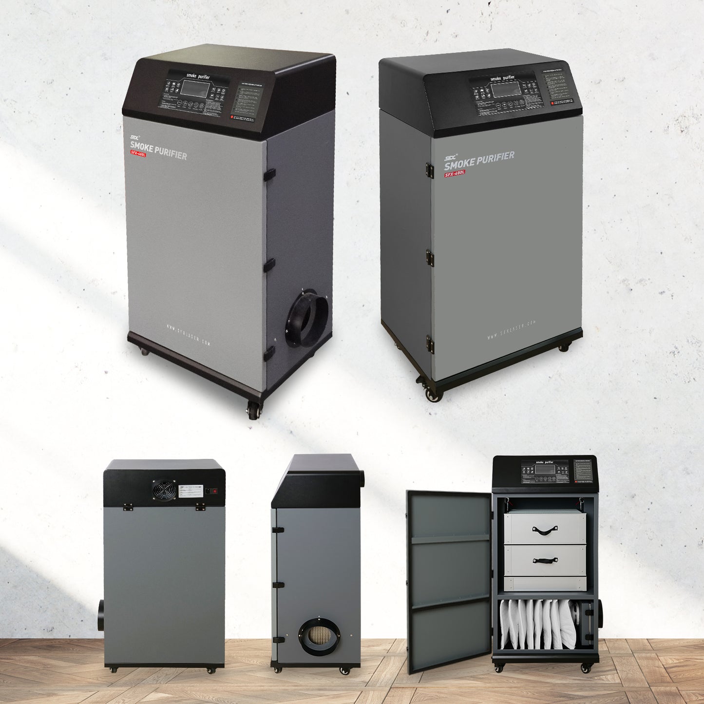 SFX-400L Smoke Purifier Fume Extractor for Laser Cleaning Machine/Laser Welder/Laser Engraver/Laser Cutting Machine