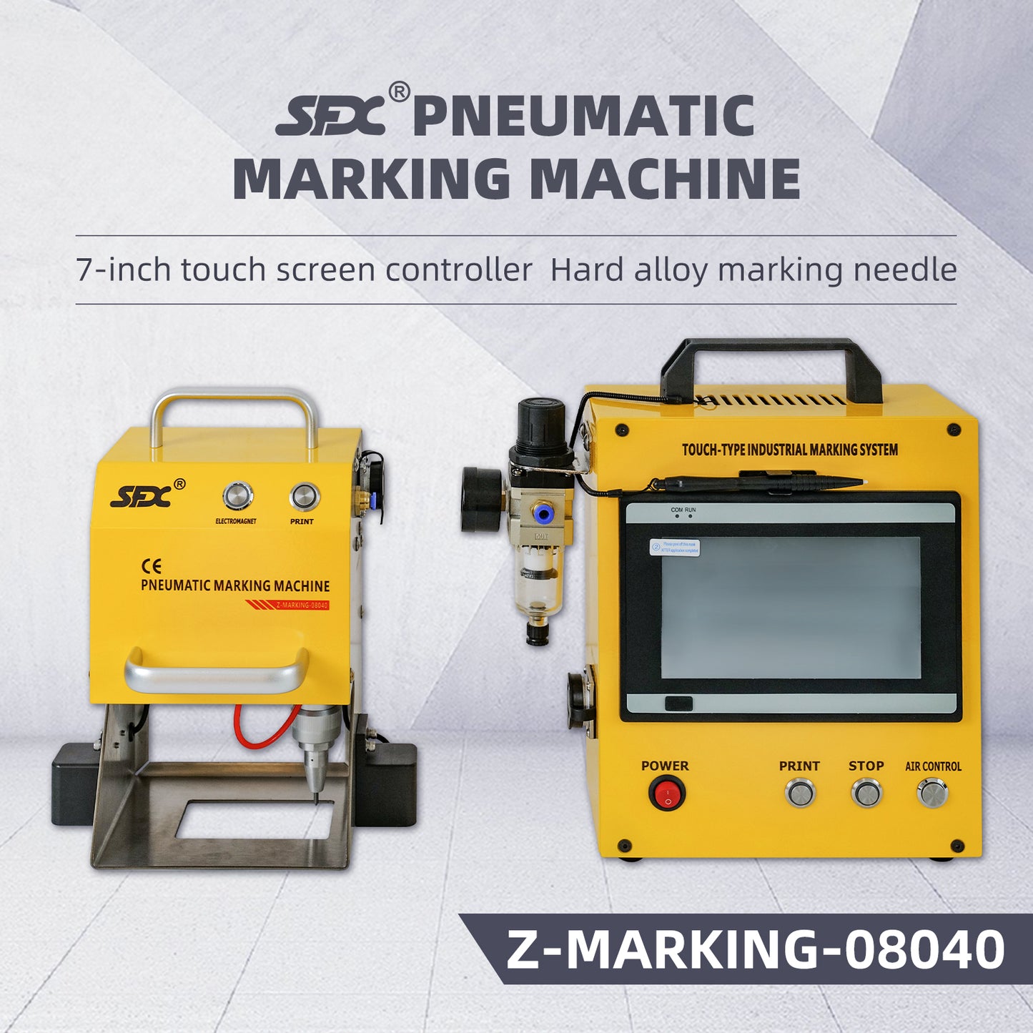 SFX Portable Pneumatic Dot Peen Marking Machine For Metal Engraving Chassis Number VIN Code Marking US Stock 95% New
