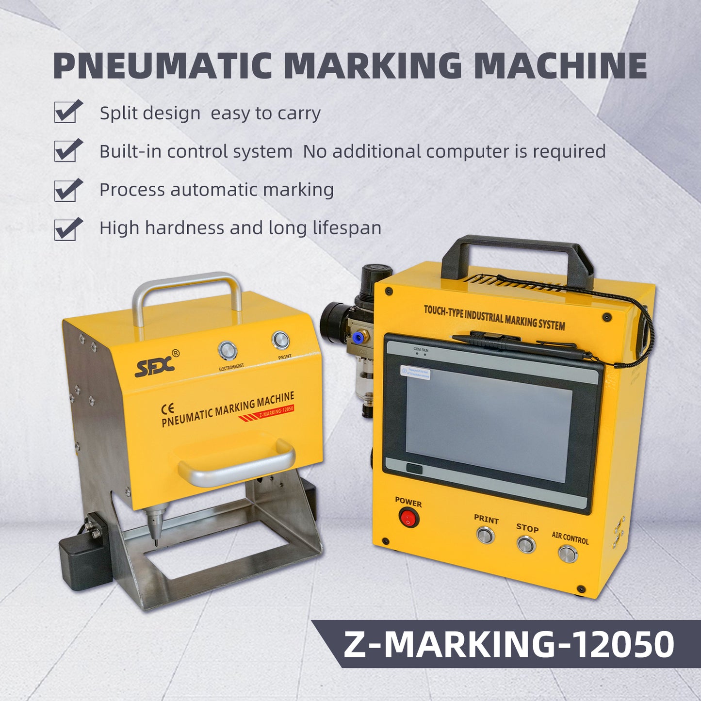 SFX Portable Pneumatic Dot Peen Marking Machine For Metal Engraving Chassis Number VIN Code Marking US Stock 95% New