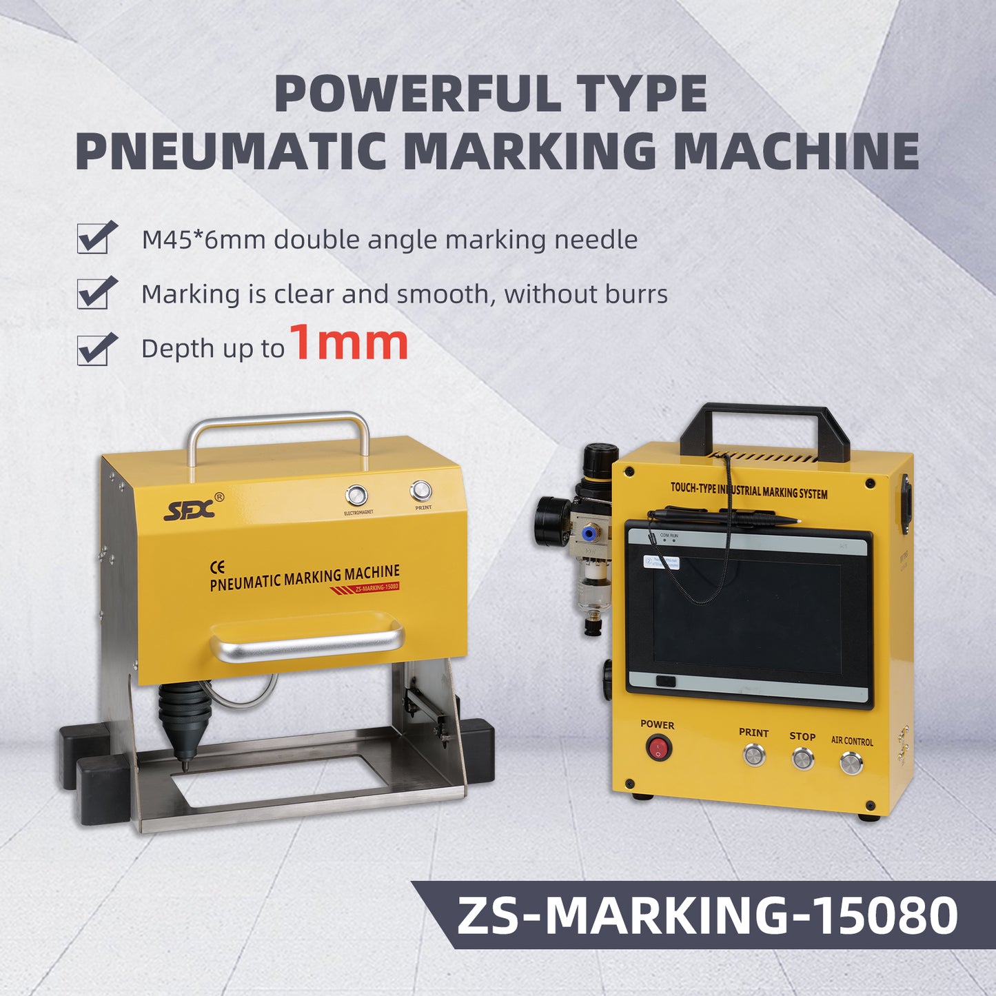 SFX Portable Pneumatic Dot Peen Marking Machine For Metal Engraving Chassis Number VIN Code Marking US Stock 95% New