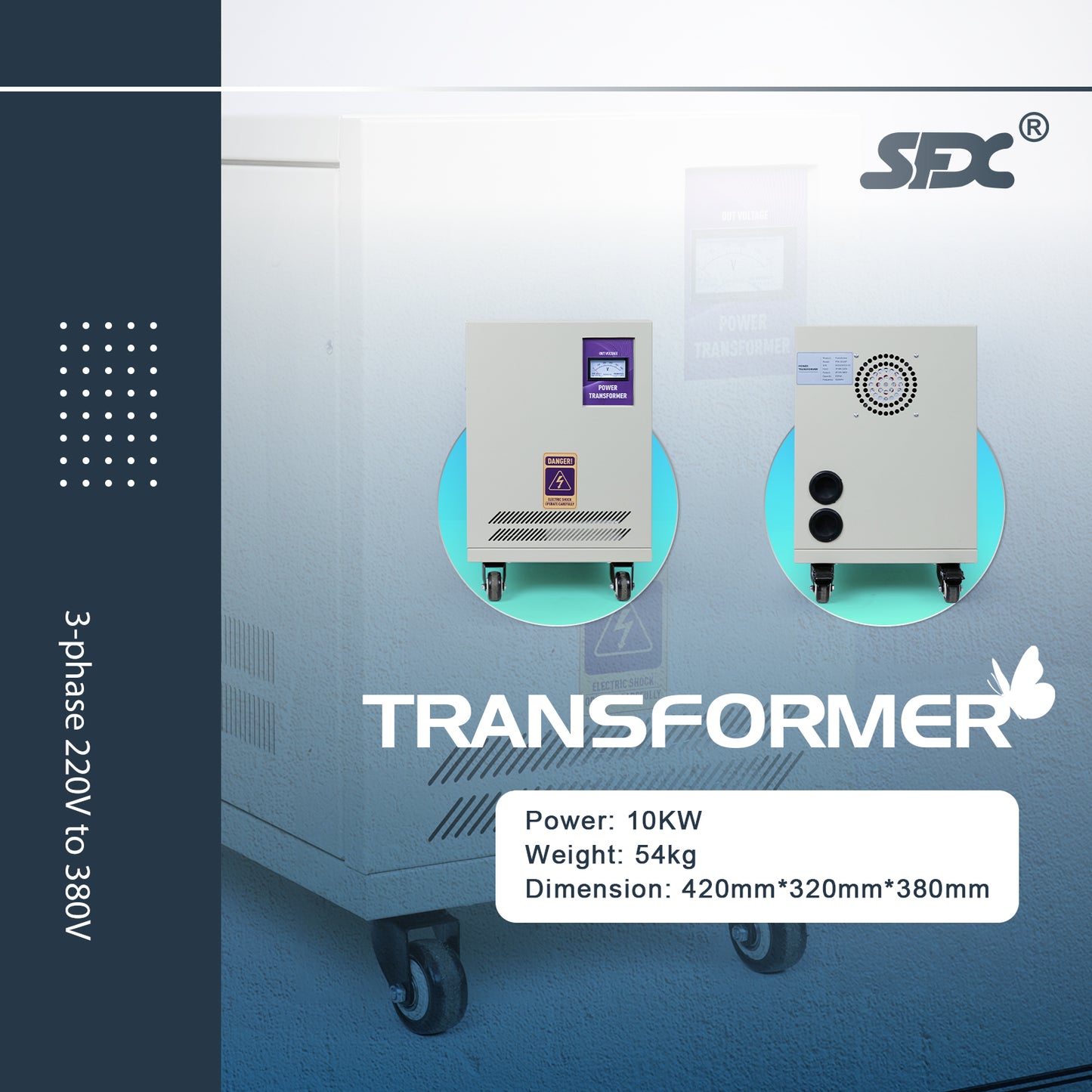 SFX 10KW 3-phase 220V to 380V Transformer for Laser Cleaning Machine Laser Welding Machine