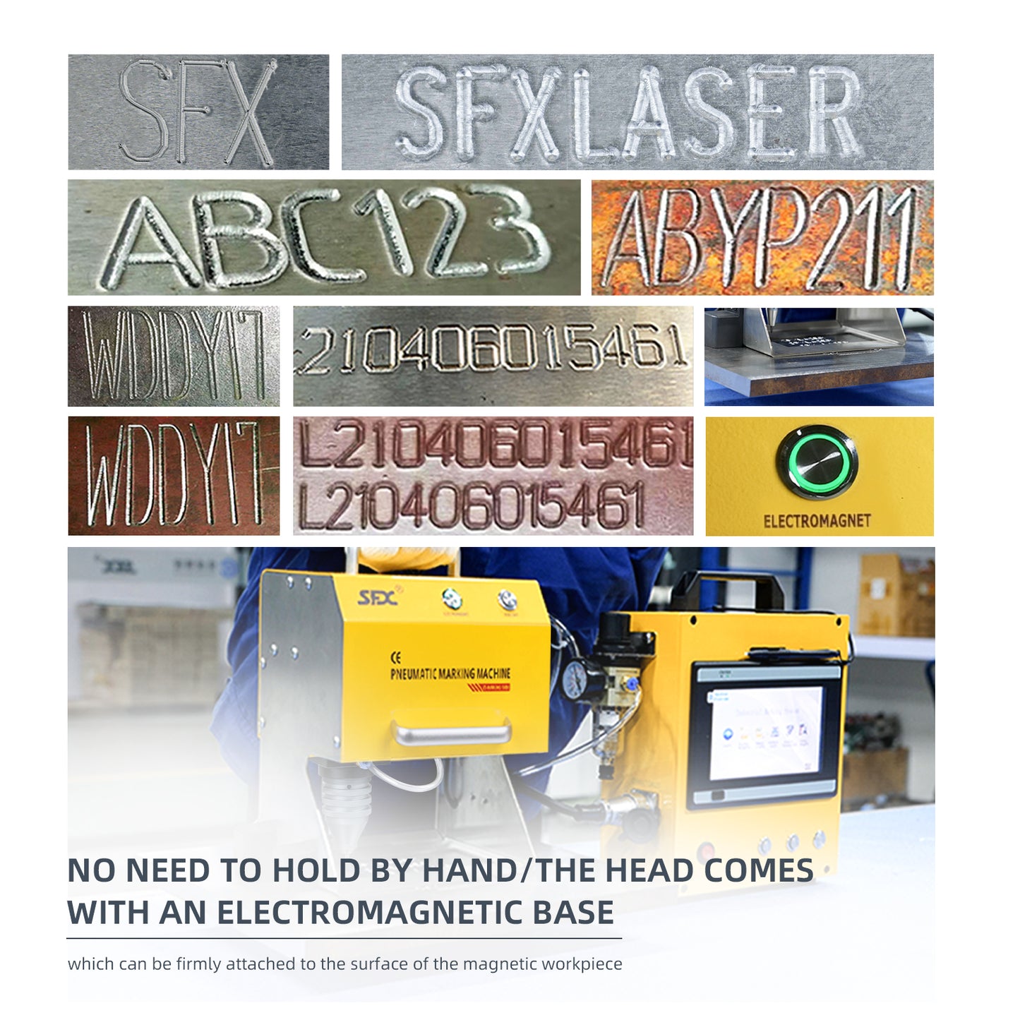 SFX Portable Pneumatic Dot Peen Marking Machine For Metal Engraving Chassis Number VIN Code Marking US Stock 95% New