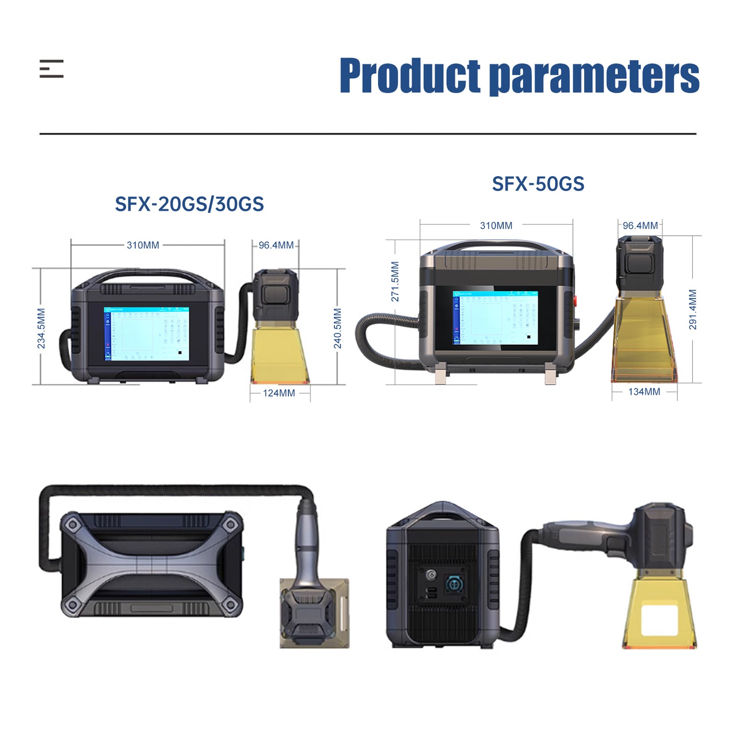 SFX 20W/30W/50W Portable Handheld Laser Marking Machine Metal Laser Engraver Maker Machine