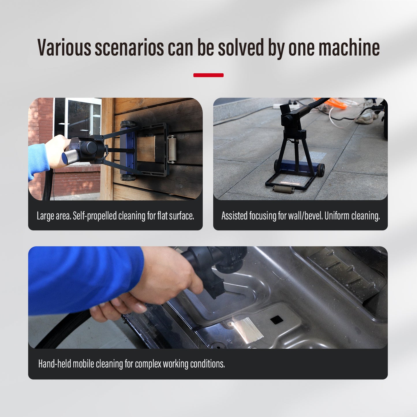 SFX 300W Self-propelled Automatic Laser Cleaning Machine,Fixed Focus Uniform Speed Laser Cleaner