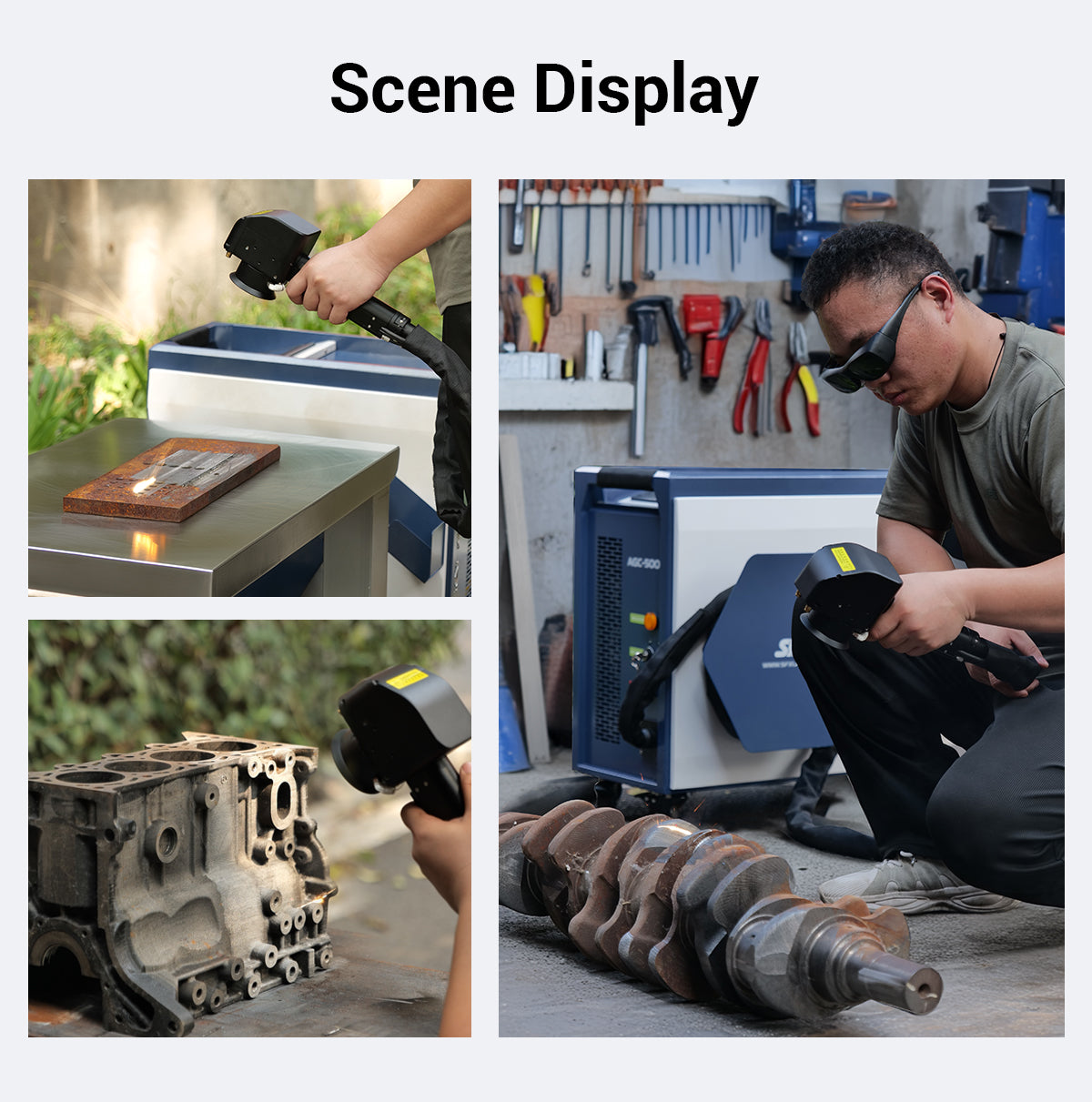SFX 300W Portable Air-cooled Pulse Laser Cleaning Machine Metal Wood Rust Removal with Self-propelled Device 95% New