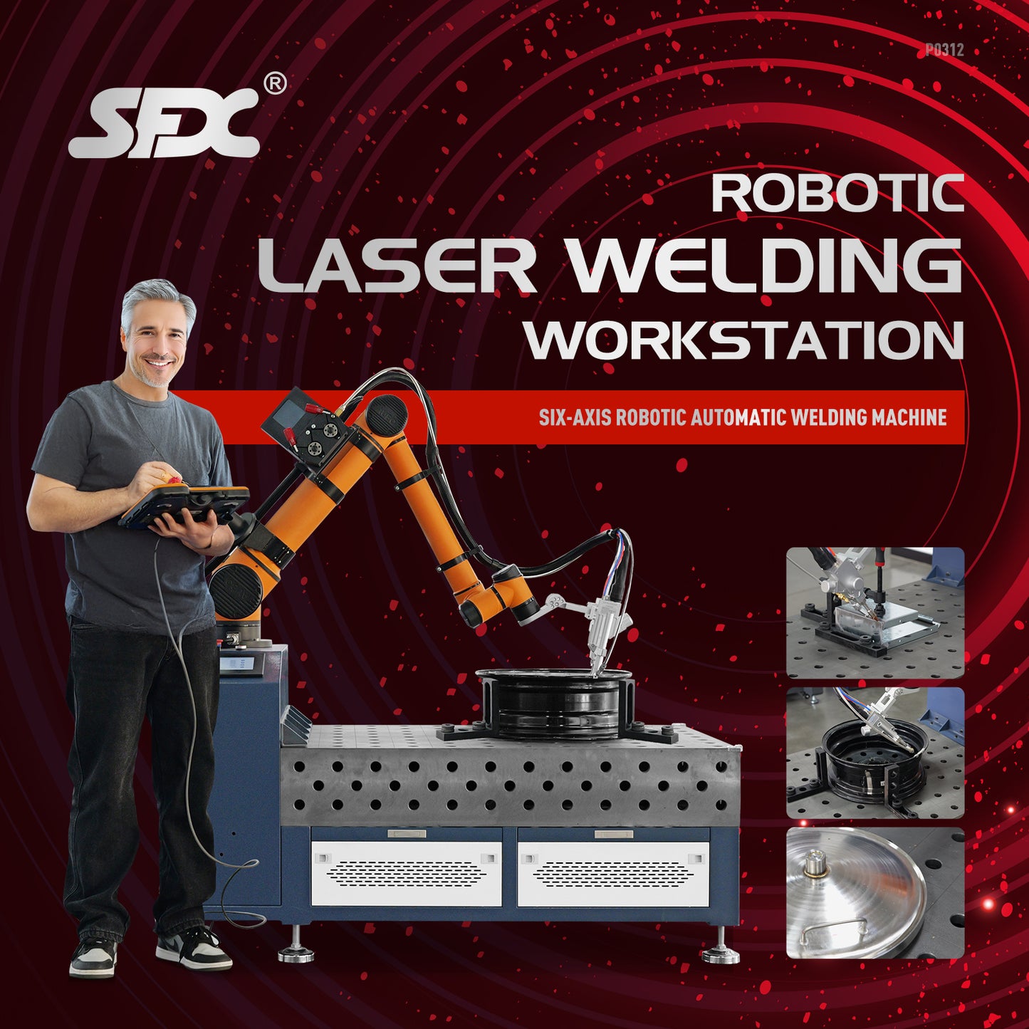 1500W/2000W/3000W Robotic Laser Welding Workstation Six-Axis Robotic Automatic Welding Machine