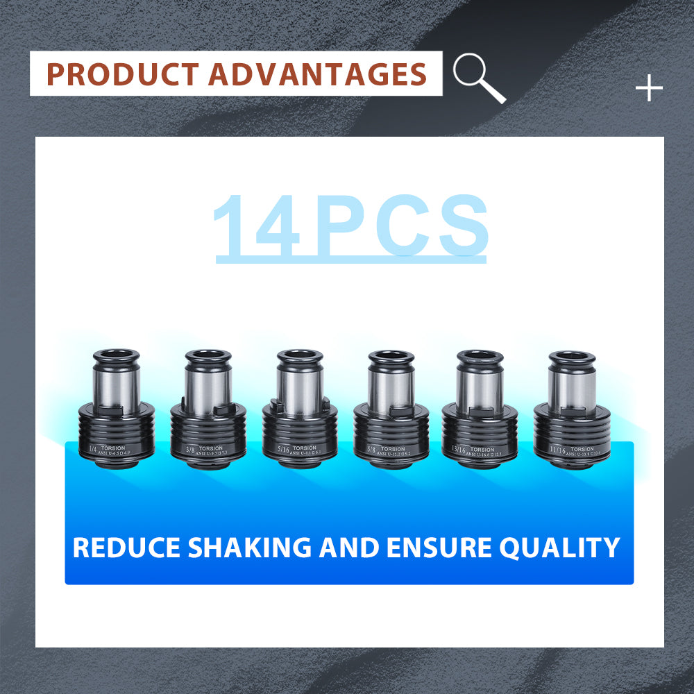TC820 ANSI Tapping Collets for M36R Tapping Arm Machine Compatible for TC820 Collet Holder,14PCS
