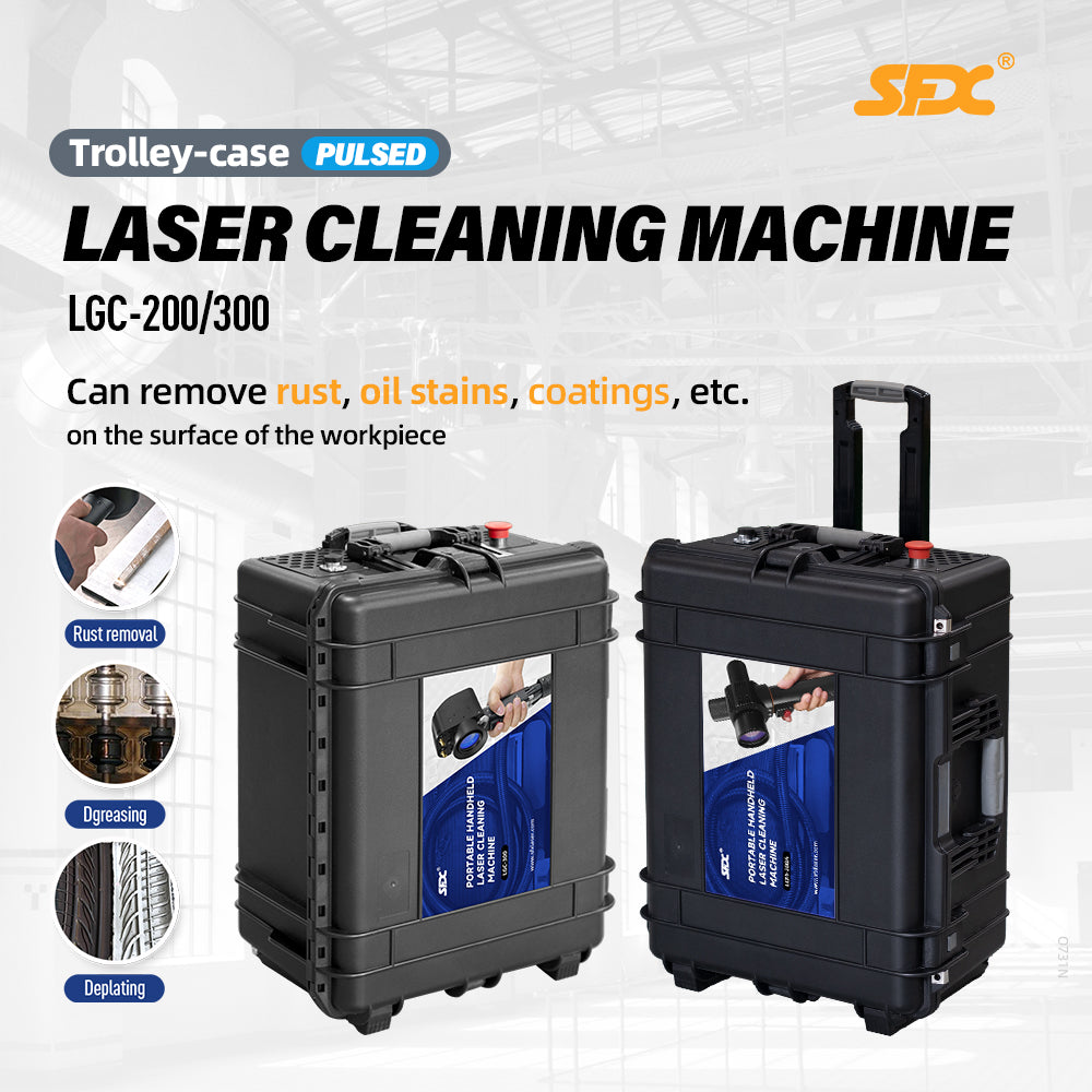 SFX 300W Portable Handheld Pulse Laser Cleaning Machine Metal Rust Oxide Painting Graffiti Oil Remover