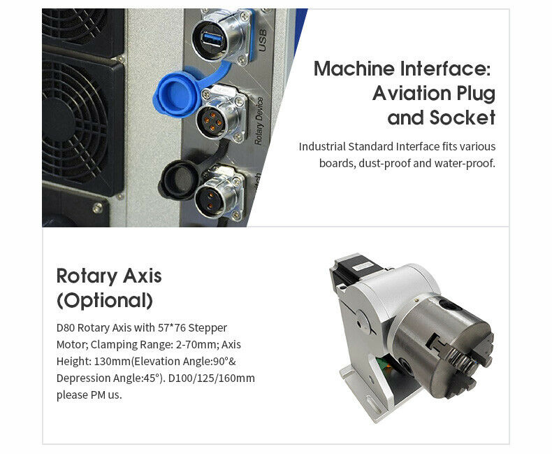 US Stock JPT 50W Fiber Laser Marking Machine Fiber Laser Engraver