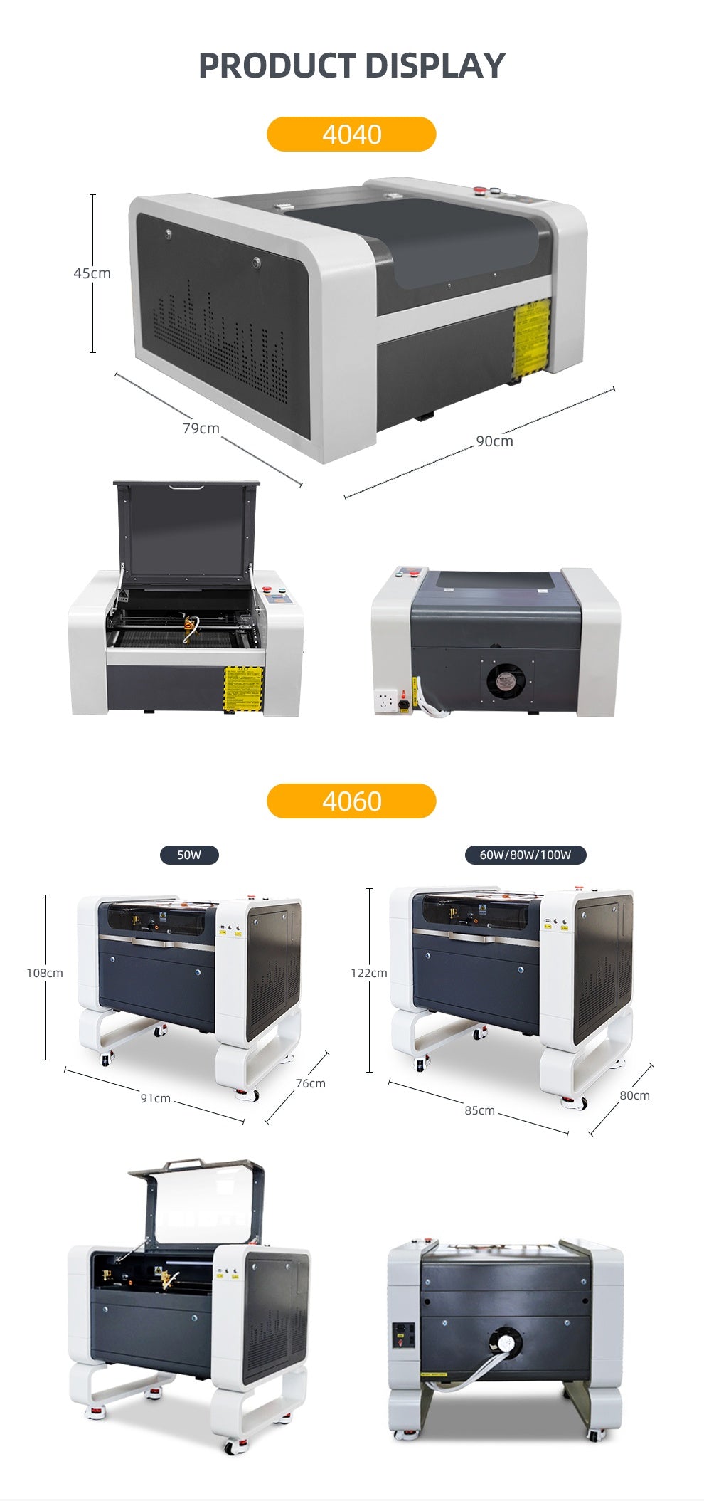 RUIDA 50W/60W/80W/100W CO2 Laser Cutter Engraver Machine with 16''*24'' Motorized Platform