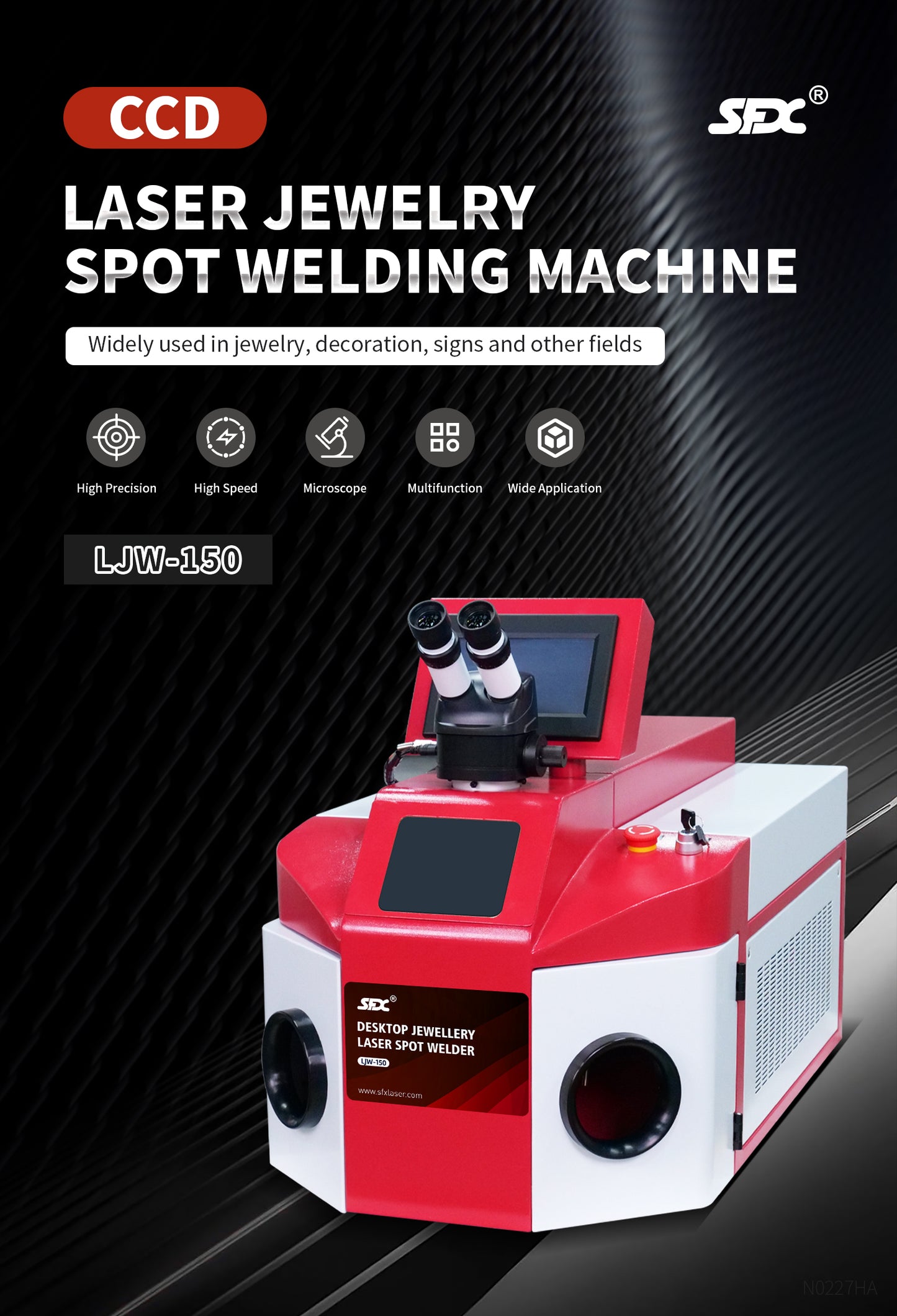 SFX 150W 40J Laser Jewelry Spot Welding Machine Gold Silver Platinum Jewelry Spot Laser Welding Machine with CCD
