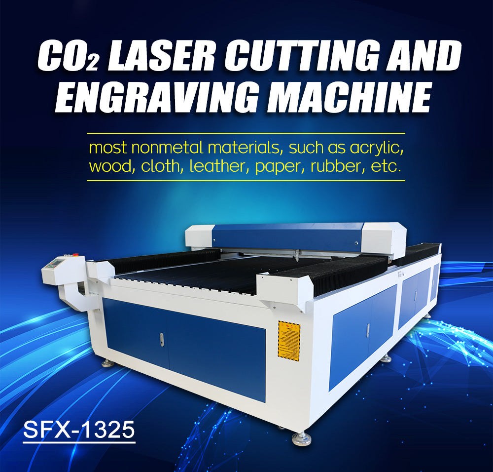 130W/150W/180W/220W/300W CO2 Laser Cutter Laser Engraver with 1300×2500mm Workbench
