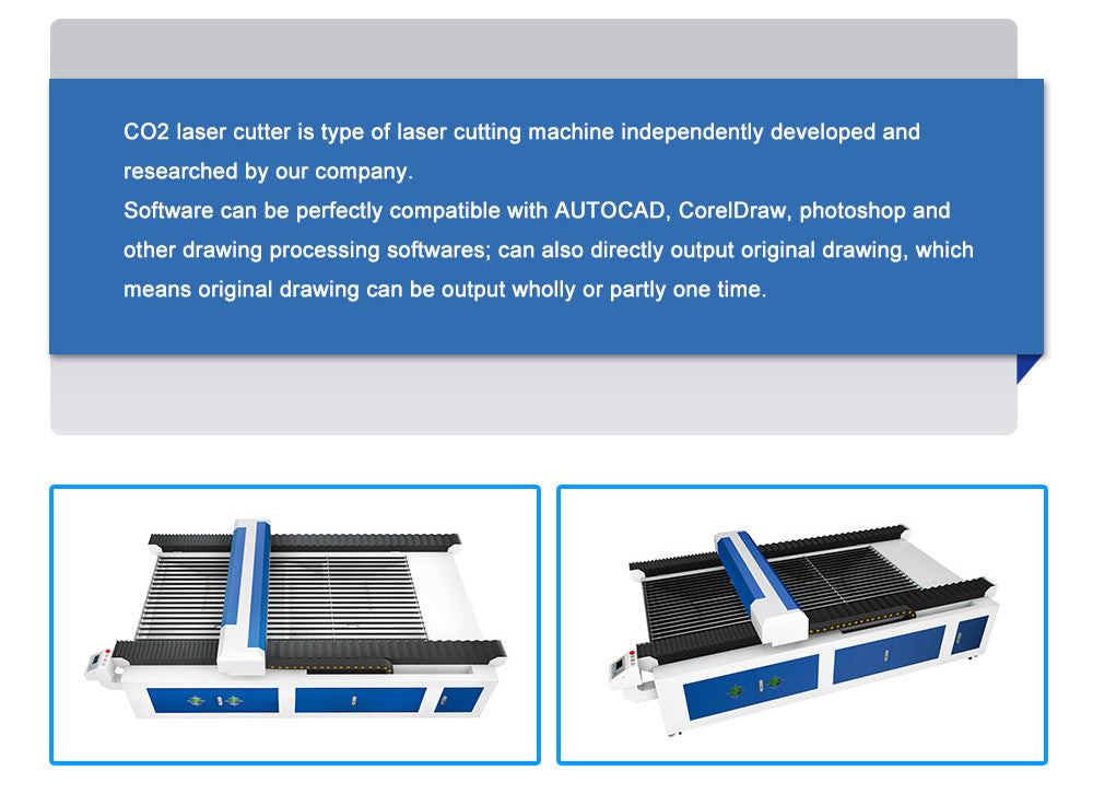 130W/150W/180W/220W/300W CO2 Laser Cutter Laser Engraver with 1300×2500mm Workbench