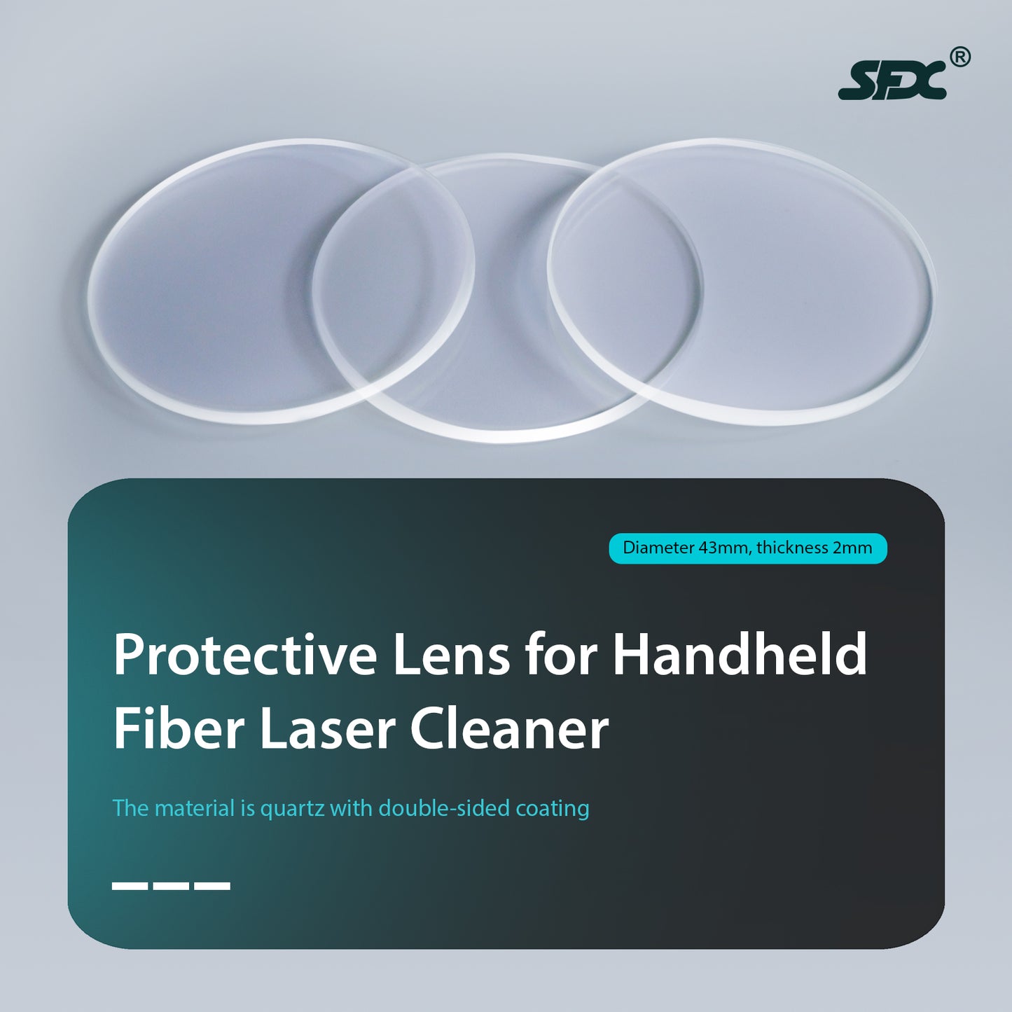 Protective Lens for 200W/300W/500W Pluse Laser Cleaning Machine and 1KW/1.5KW/2KW/3KW Handheld Continuous Laser Cleaning Machine