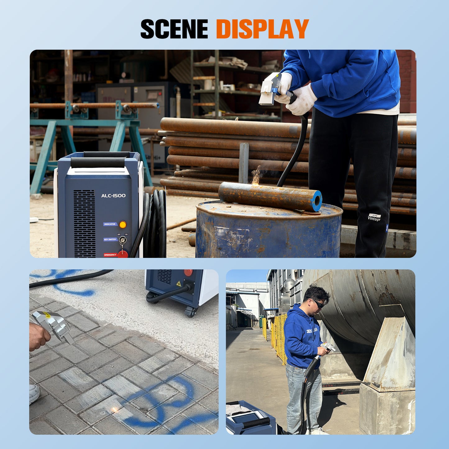 SFX 1500W Air-cooled Continuous Laser Cleaning Machine Rust Paint Oil Stain Removal