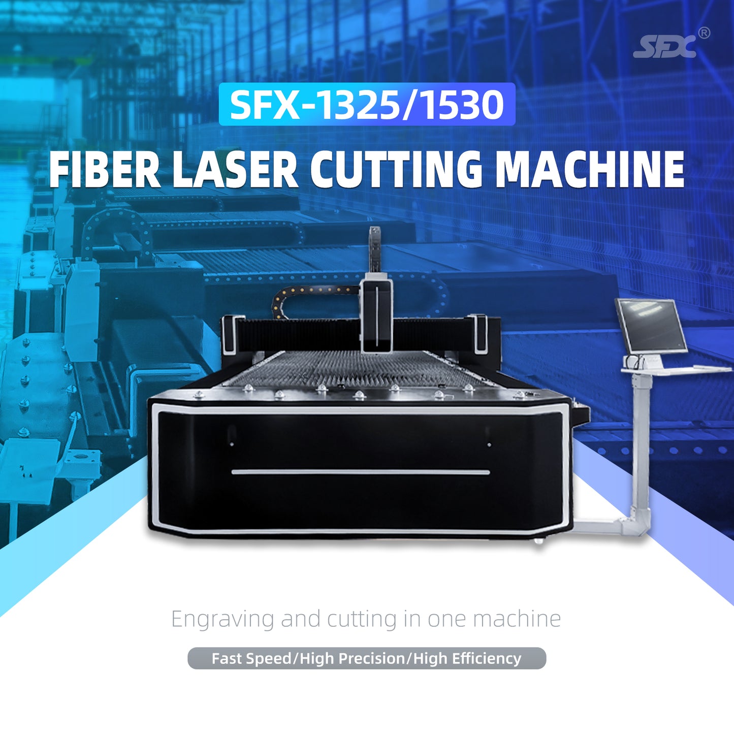 Fiber Laser Cutting Machine Sheet Metal High Precision Laser Cutting Engraving Machine with1500*3000mm Workbed SFX-1530