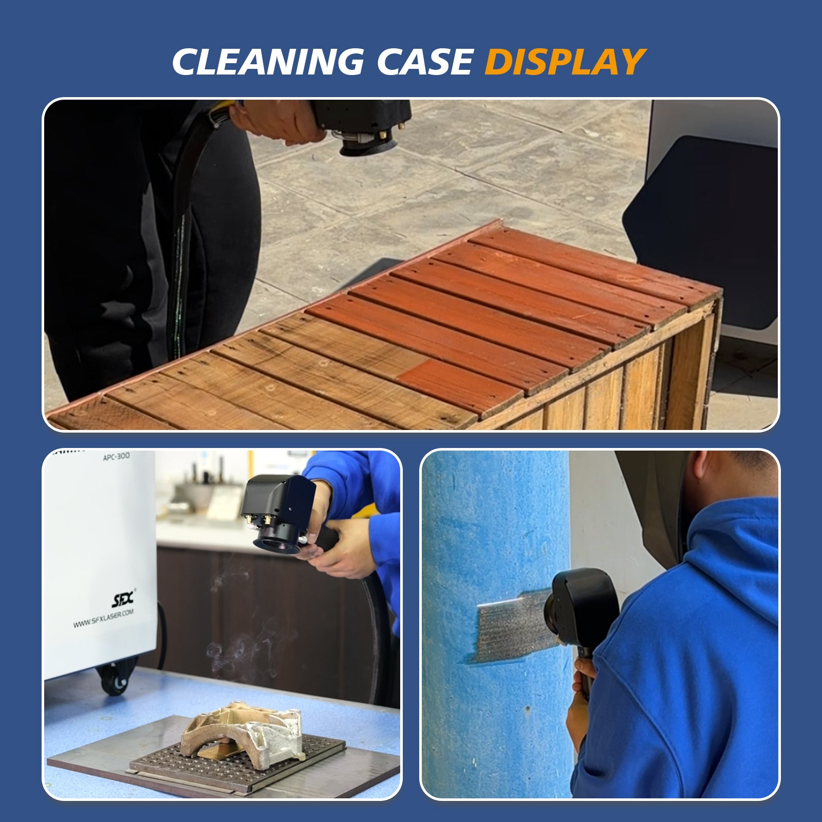 SFX 300W/500W Air-cooled Pulsed Laser Cleaning Machine Specialized Woo