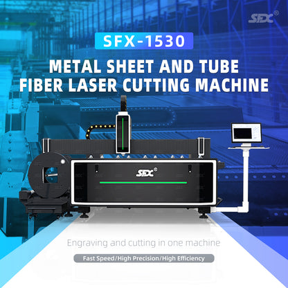 SFX 2000W 3000W 6000W 1530 Metal Sheet And Tube Fiber Laser Cutting Machine Engraving Machine