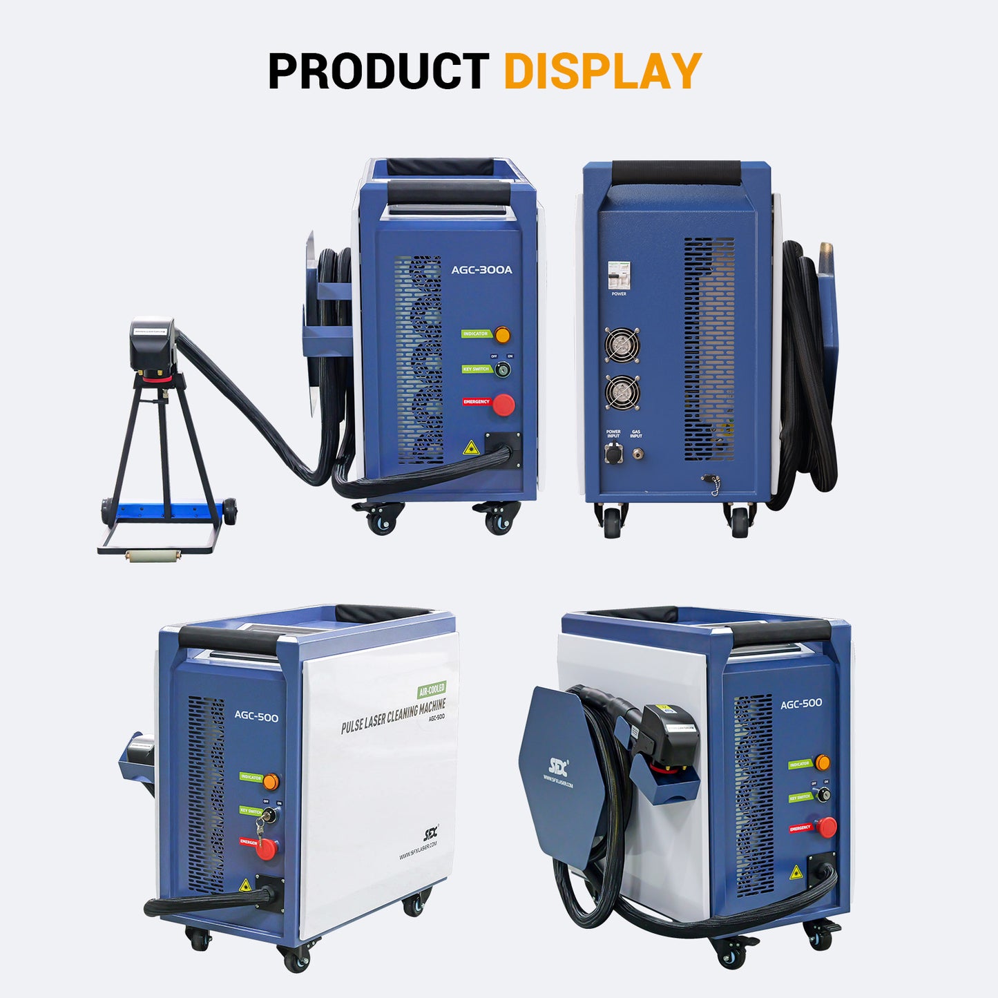 SFX 300W 500W Portable Air-cooled Pulse Laser Cleaning Machine Metal Wood Rust Paint Oil Oxide Layer Remover